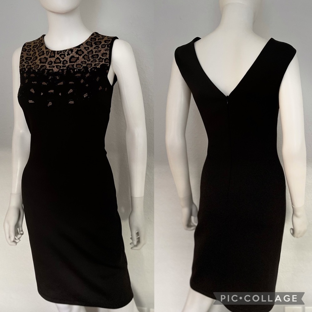 NWOT SHEATH BLACK/GOLD MINI‎ DRESS COCKTAIL PARTY PROM ANIMAL PRINT GOWN